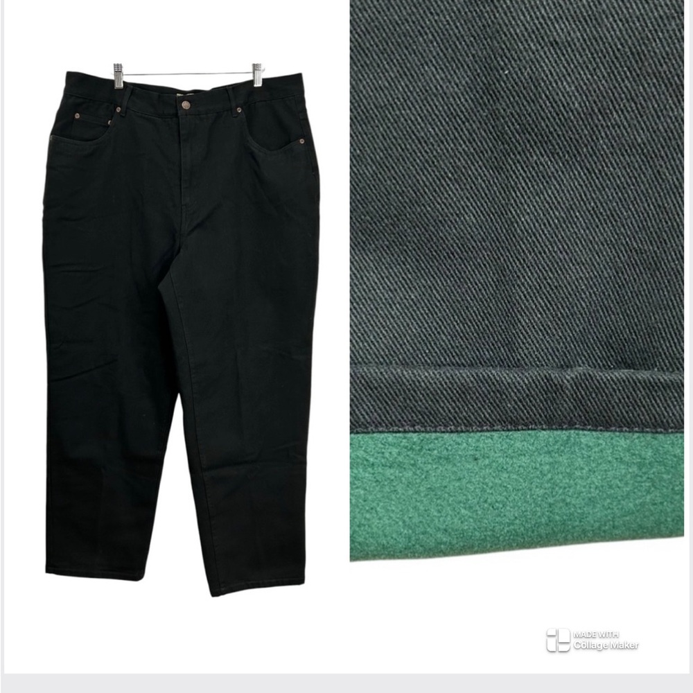 Scandia Woods Men's Fleece Lined Jeans Relaxed Black Denim Size 40